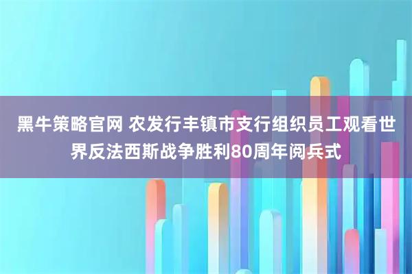 黑牛策略官网 农发行丰镇市支行组织员工观看世界反法西斯战争胜利80周年阅兵式